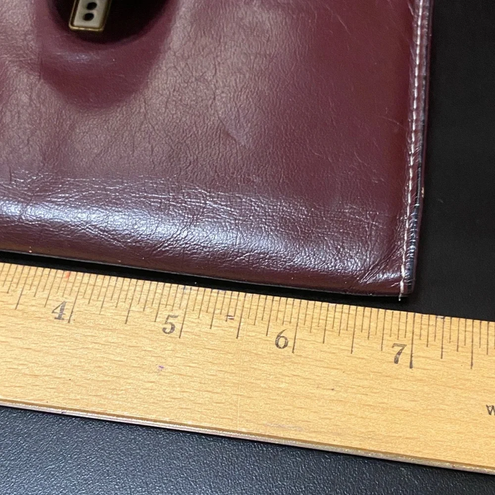 Elegant Rolf’s vintage Burgundy checkbook Leather women’s Wallet